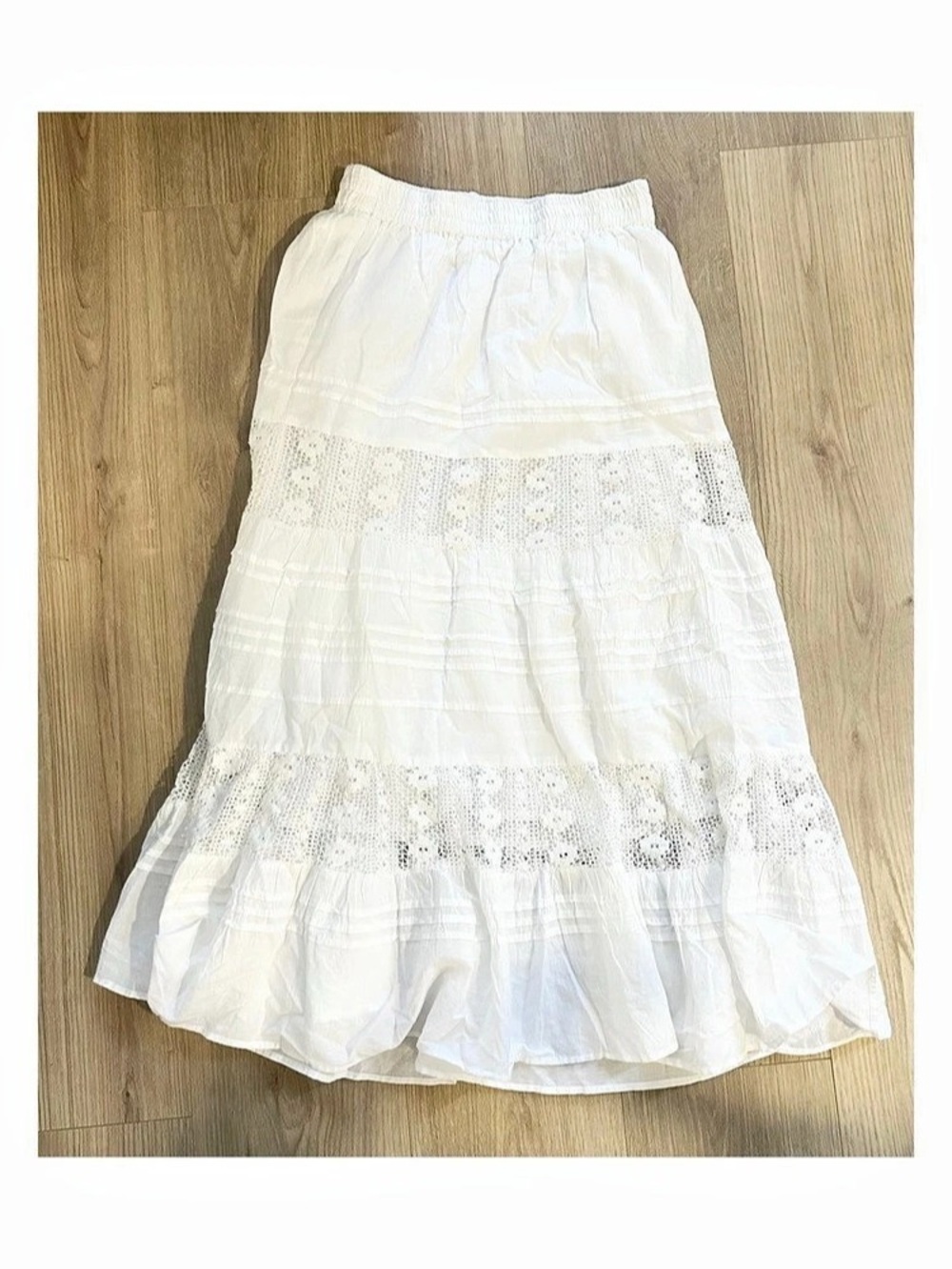 White Cotton Maxi Skirt Size Small